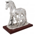 Скульптура "Лошадь с жеребёнком", посеребрение