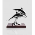 Скульптура "Пара дельфинов" с посеребрением